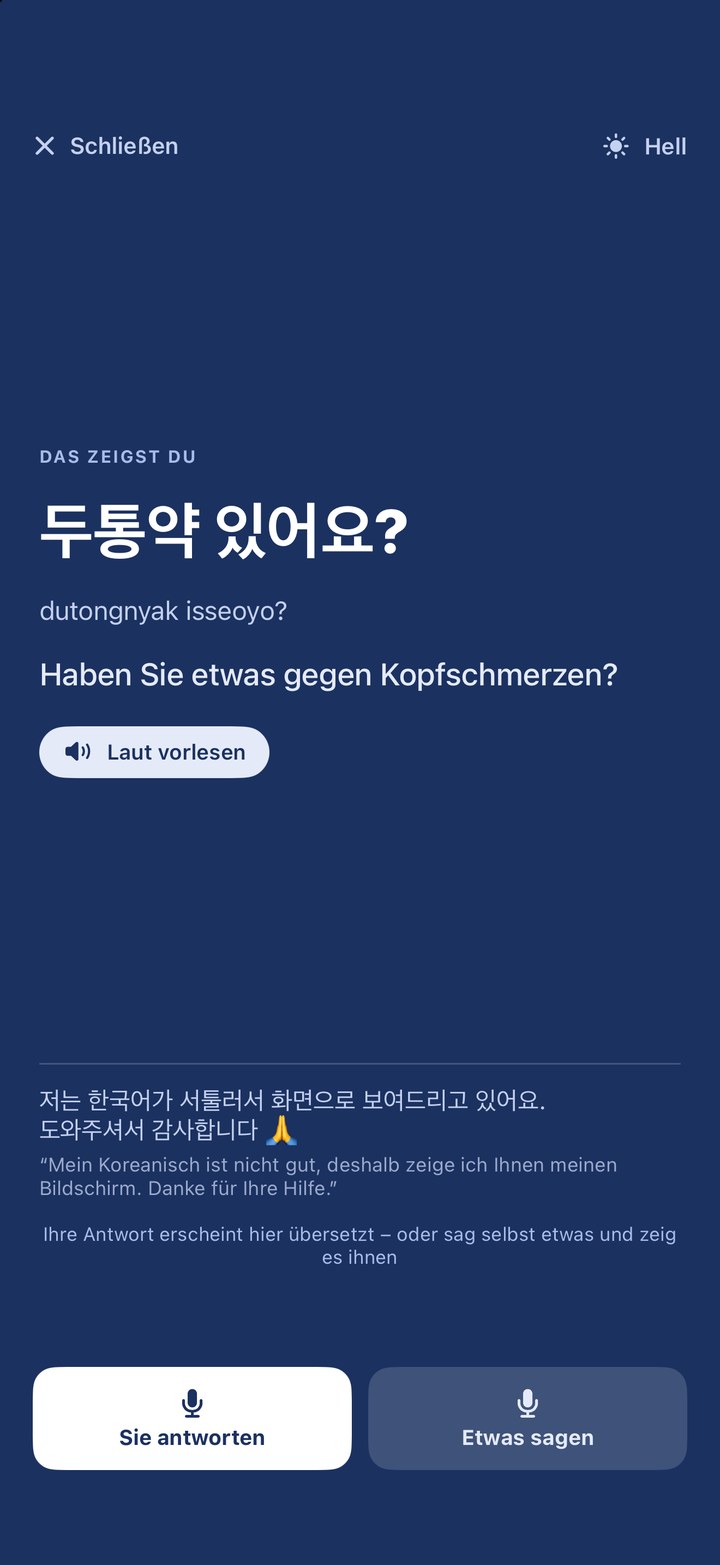 Zeigen-Modus — ein Satz im Vollbild