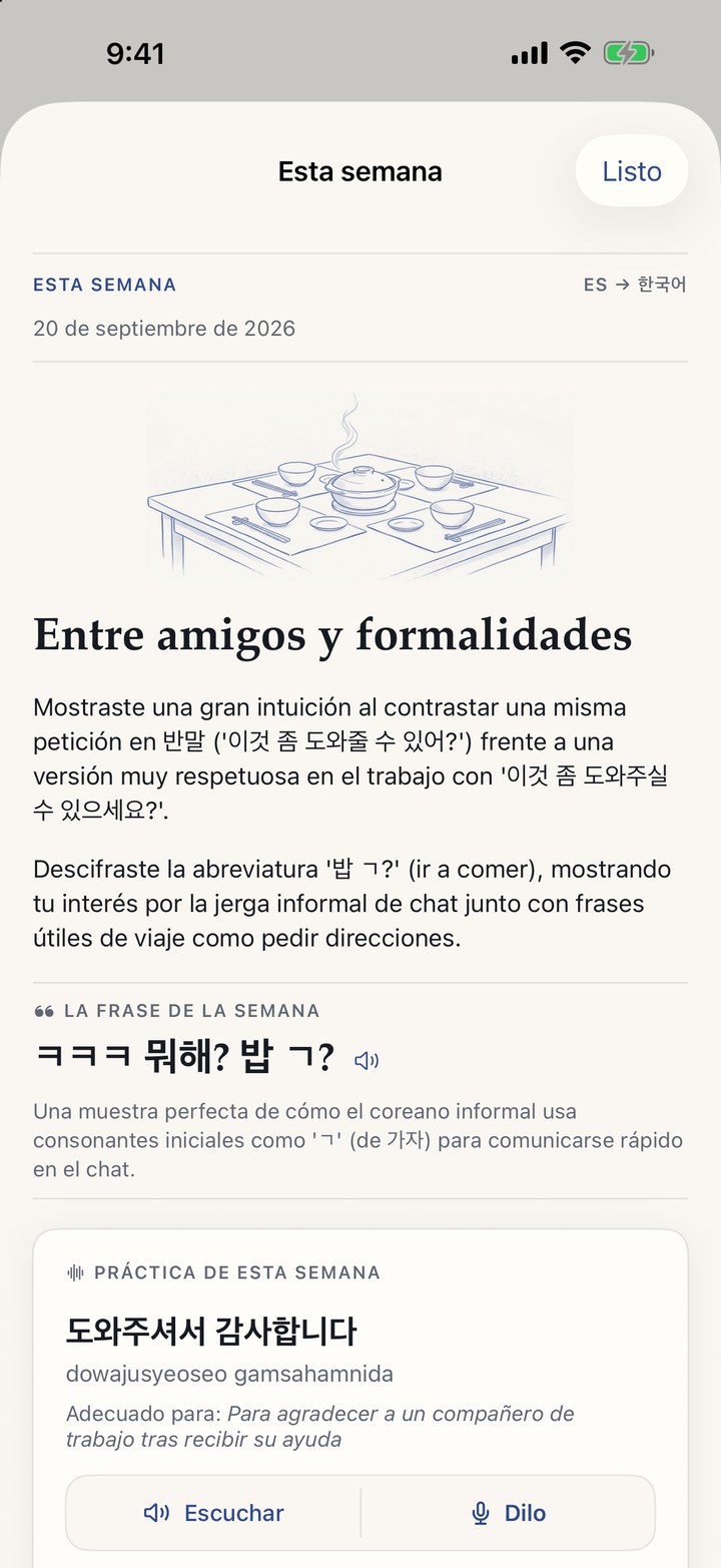 La lección de esta semana, escrita a partir de tus propias frases